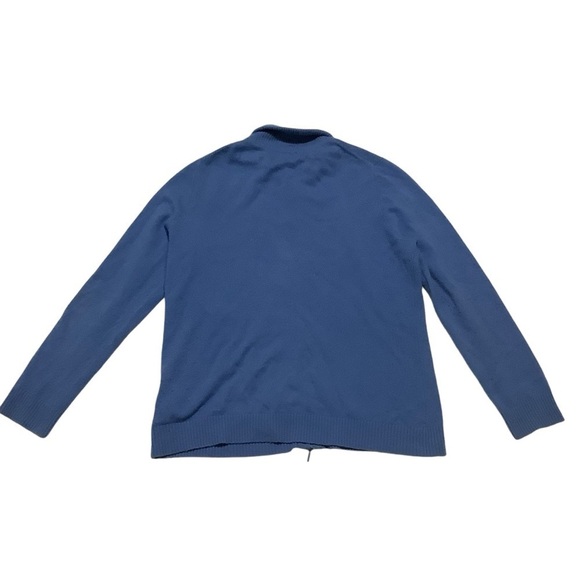 L.L. Bean 100% Cashmere Full-zip Sweater Sz Large Sky Blue - Picture 2 of 10